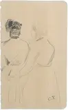 Deux femmes dans un marché Stamped with artist's initials by Camille Pissarro, Pencil, sold May 2022
