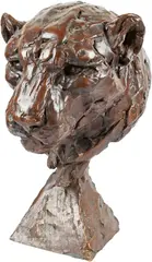 Snow Leopard Bust Signed and numbered M Coreth 7/9 by Mark Coreth, Bronze, sold May 2022