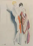 The Secret by Dorte Clara Dodo Burgner, pencil and watercolour on paper, sold Mar 2022