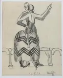 Dancing Couple by Dorte Clara Dodo Burgner, pencil on paper, offered Mar 2022