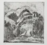 Hakone Lake by Bernard Leach, etching on paper, sold Mar 2022