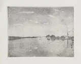 Night on the Thames aquatint on paper unsigned 19 by Bernard Leach, print, sold Mar 2022