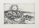 Coastal Landscape by Bernard Leach, etching on paper, sold Mar 2022