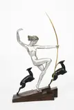 Diana with Fawns by Marcel-André Bouraine, bronze, sold Mar 2022