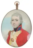 Portrait miniature of an officer in uniform Oval by Henry Jacob Burch, oil, offered Mar 2022