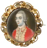 Portrait miniature of an officer in uniform by Thomas Chubbard, oil, sold Mar 2022