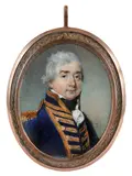 Portrait miniature of a naval officer in uniform Signed with initials by Horace Hone, oil, sold Mar 2022
