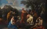 St John the Baptist baptising the people Oil by Luigi Garzi, Oil on canvas, sold Mar 2022