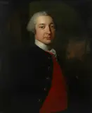 Portrait of a gentleman wearing a blue coat and red by Frans van der Mijn, Oil on canvas, sold Mar 2022