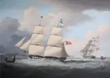The Thomas Wallace painted in two positions off the Port of Dover by George Webster, Oil on canvas, sold Mar 2022