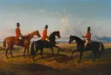 A Meeting of the Royal Italian Staghounds in the Roman Campagna by Arthur John Strutt, Oil on canvas, offered Mar 2022