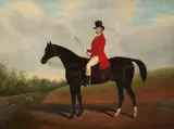 Portrait of a huntsman on a bay horse Signed by James Loder, Oil on canvas, sold Mar 2022