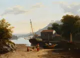 View of Millbrook Lake near Devonport by Philip Hutchins Rogers, 1834, Oil on canvas, sold Mar 2022