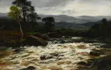 River landscape near Callander Signed WBeattie by William Beattie-Brown, Oil on landscape, sold Mar 2022