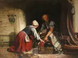 Times of Trouble Signed with initials J by John Ritchie, Oil on canvas, sold Mar 2022