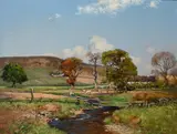 Extensive river landscape with cattle watering near a by William Arthur Laurie Carrick, Oil on canvas, sold Mar 2022