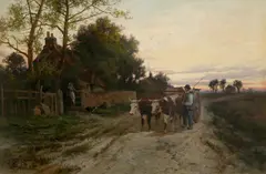 The road home Signed Henry H by Henry H. Parker, Oil on canvas, sold Mar 2022