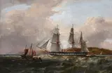 HMS Galatea under the command of Prince Alfred by Henry Andrews Luscombe, Oil on canvas, sold Mar 2022