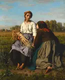 Untitled by Jules Breton, Oil on canvas, sold Mar 2022