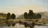 The Stream Rests Awhile Signed Thomas Danby by Thomas Danby, Oil on canvas, sold Mar 2022