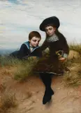 A walk in the dunes Signed J Farquharson by Joseph Farquharson, Oil on canvas, offered Mar 2022