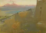 Naples Signed with monogram by Albert Goodwin, Oil on board, sold Mar 2022