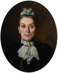 Portrait of a lady by Edwin Harris, Oil on canvas, sold Mar 2022