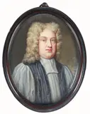 Portrait miniature of Benjamin Hoadly by Bernard Lens III, 1720, watercolor, offered Mar 2022