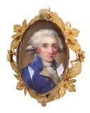 Portrait miniature of a gentleman wearing a blue coat and by William Hopkins Craft, watercolor, sold Mar 2022