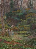 Devonshire Primroses Signed W W Collins RI by William Wiehe Collins, Watercolour heightened with bodycolour, sold Mar 2022