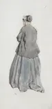 Study of a lady wearing a bonnet by Charles Samuel Keene, Pencil and watercolour; Pen and ink, sold Mar 2022