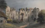 View of Compton Castle by Charles Jones Way, Watercolour, sold Mar 2022