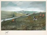 The chase Signed and indistinctly dated Michael Lyne/19 by Michael Lyne, Watercolour and bodycolour with pencil sketch to mount, sold Mar 2022