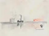 After J by Hercules Brabazon Brabazon, Pencil and watercolour, sold Mar 2022