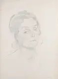 Portrait study of Helen Anrep by Henry Lamb, Pencil, sold Dec 2021