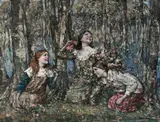 Late springtime in Galloway Signed and dated E A by Edward Atkinson Hornel, Oil on canvas, sold Dec 2021