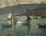 The harbour at St by John Anthony Park, Oil on board, sold Dec 2021