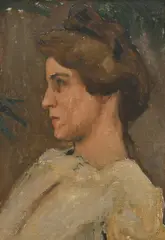 Portrait study of Jeanne Pages Oil by Jules Eugene Pages, Oil on canvas laid on board, sold Dec 2021