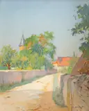 Saint-Léon-sur-Vézère by Jules Ernest Renoux, Oil on board, offered Dec 2021