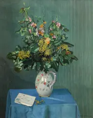 Fleurs d'arbustes dans un pot de Quimper Signed and dated F by Félix Vallotton, Oil on canvas, sold Dec 2021