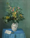 Fleurs d'arbustes dans un pot de Quimper Signed and dated F by Félix Vallotton, Oil on canvas, sold Dec 2021