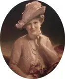 Portrait of Maud by Frank O. Salisbury, Oil on canvas, oval, sold Dec 2021