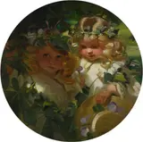 Ivy Leaves Signed Frank O Salisbury by Frank O. Salisbury, Oil on canvas, roundel, sold Dec 2021