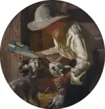 A boy feeding lambs Signed F O Salisbury by Frank O. Salisbury, Oil on canvas, sold Dec 2021