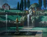 The Terrace Garden by Frank O. Salisbury, Oil on canvas, sold Dec 2021