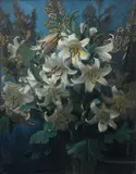 Lilies Signed Frank O Salisbury by Frank O. Salisbury, Oil on canvas, sold Dec 2021
