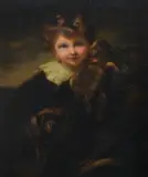 Portrait of a boy with three dogs in a landscape Oil by Frank O. Salisbury, Oil on canvas, offered Dec 2021