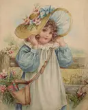 Young Girl with a bonnet by Kate Greenaway, watercolour, sold Dec 2014