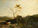 Cattle in a rolling landscape by English School 19th century, oil on canvas, sold Dec 2014