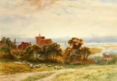 'Benfleet' by Robert Gallon, to be sold together with an oil sketch of Cookham by the same hand, offered Dec 2014